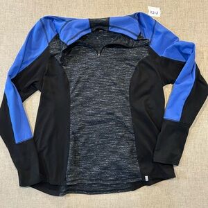 Active Life Blue and Black Zip-Up Top